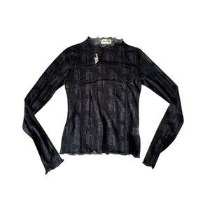 Honor The Gift Mesh Monogram Top Black – Size S – NWT